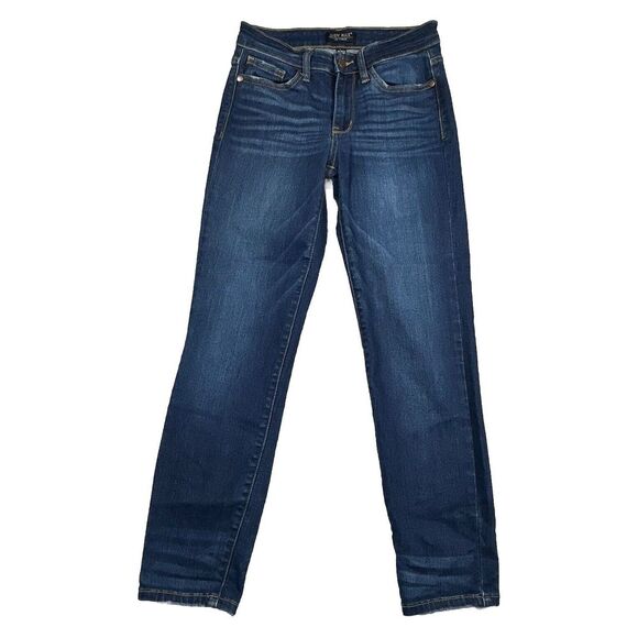 Judy Blue Jeans Women's Size 3/26 Relaxed Fit Side Braid Trim Stretch Blue Denim - Picture 1 of 10